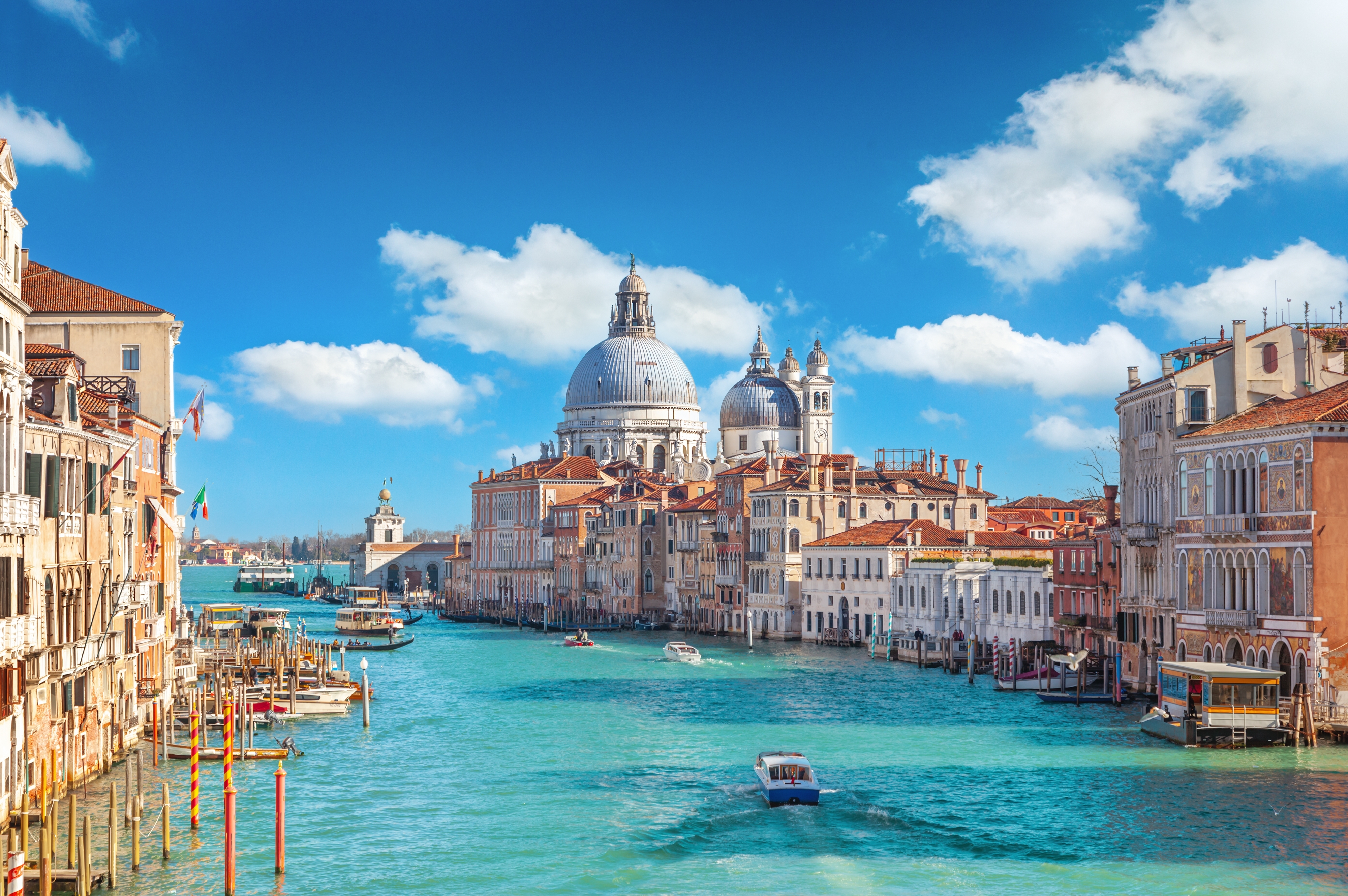 View of Grand Canal and Basilica Santa Maria della Salute in Venice